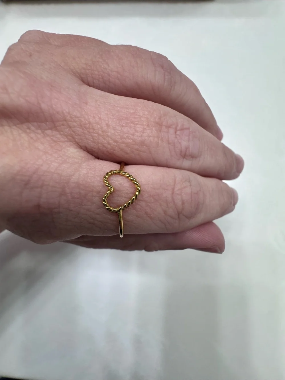 Brenda Grands Waterproof Gold Mini Twisted Heart Ring